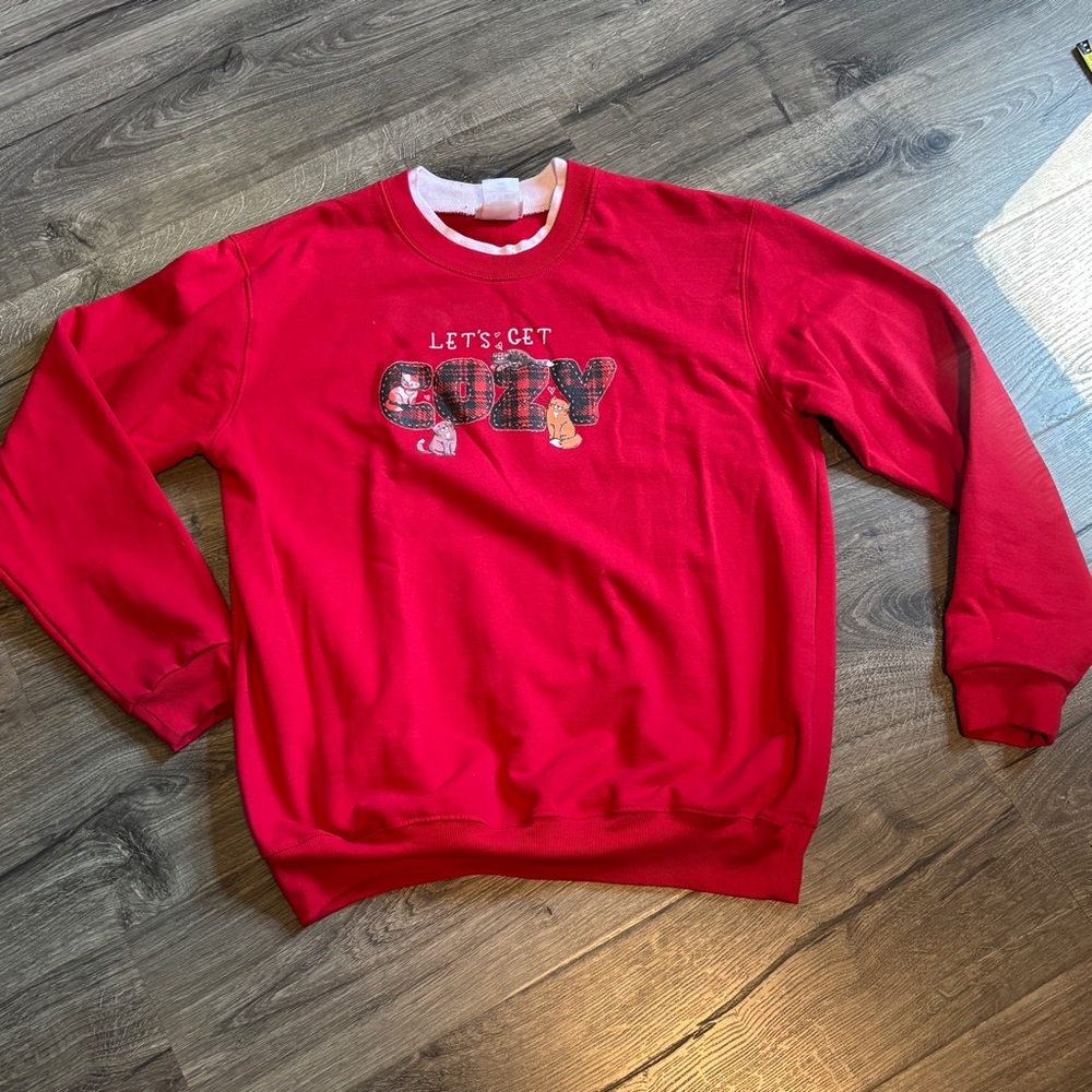 Top Stitch Vibrant Red Crewneck Sweater